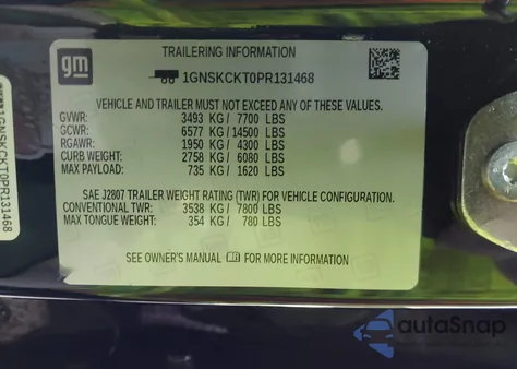 2023 Chevrolet Suburban 4Wd Lt from USA, damaged, VIN 1GNSKCKT0PR131468